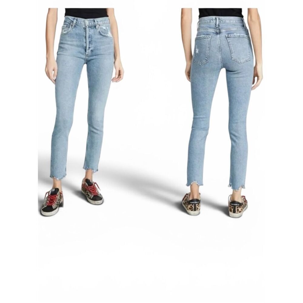 Agolde | Nico High Rise Slim A093D-3002 Distressed Button fly Raw Hem Jeans | 29